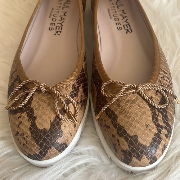 New Paul Mayer Attitudes Bingo Python Brown Ballet Flats Sz-7.5 - Picture 2 of 7
